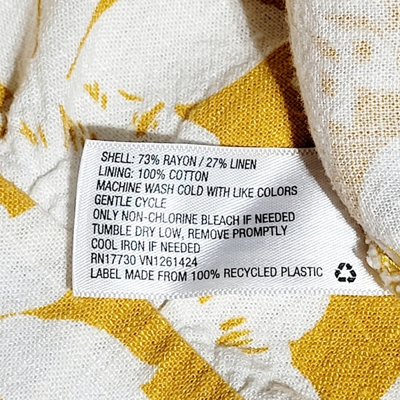 Wild Fable Golden Yellow Floral Ruffled Mini Dress (XL) - Picture 7 of 9